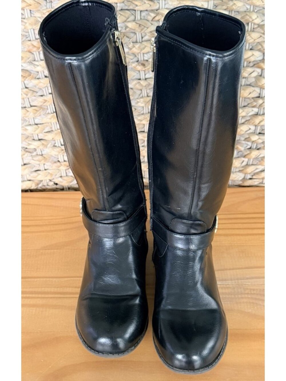 Tommy Hilfiger Girl Boot (Youth) Andrea Bootstrap Black Riding Boots US 5